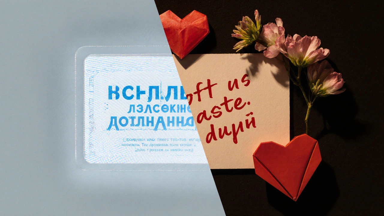 Контраст: цифровой шаблон слева и тёплое рукописное поздравление справа.