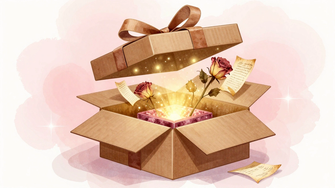 Мгновение открытия многослойного подарочного бокса