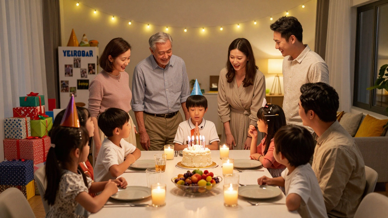 Семейное торжество с тортами и свечами