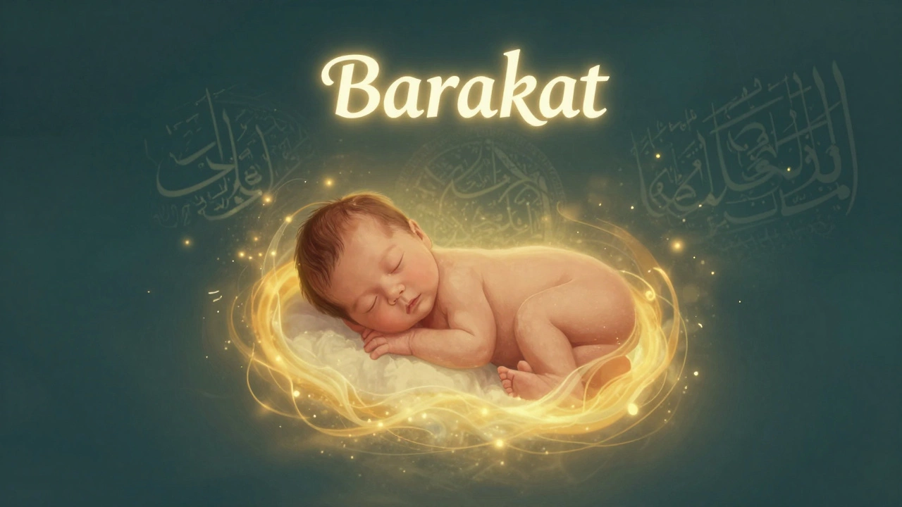 Спящий младенец в золотом сиянии, символизирующем божественное благословение