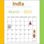 Calendar 2015 March India Free Download